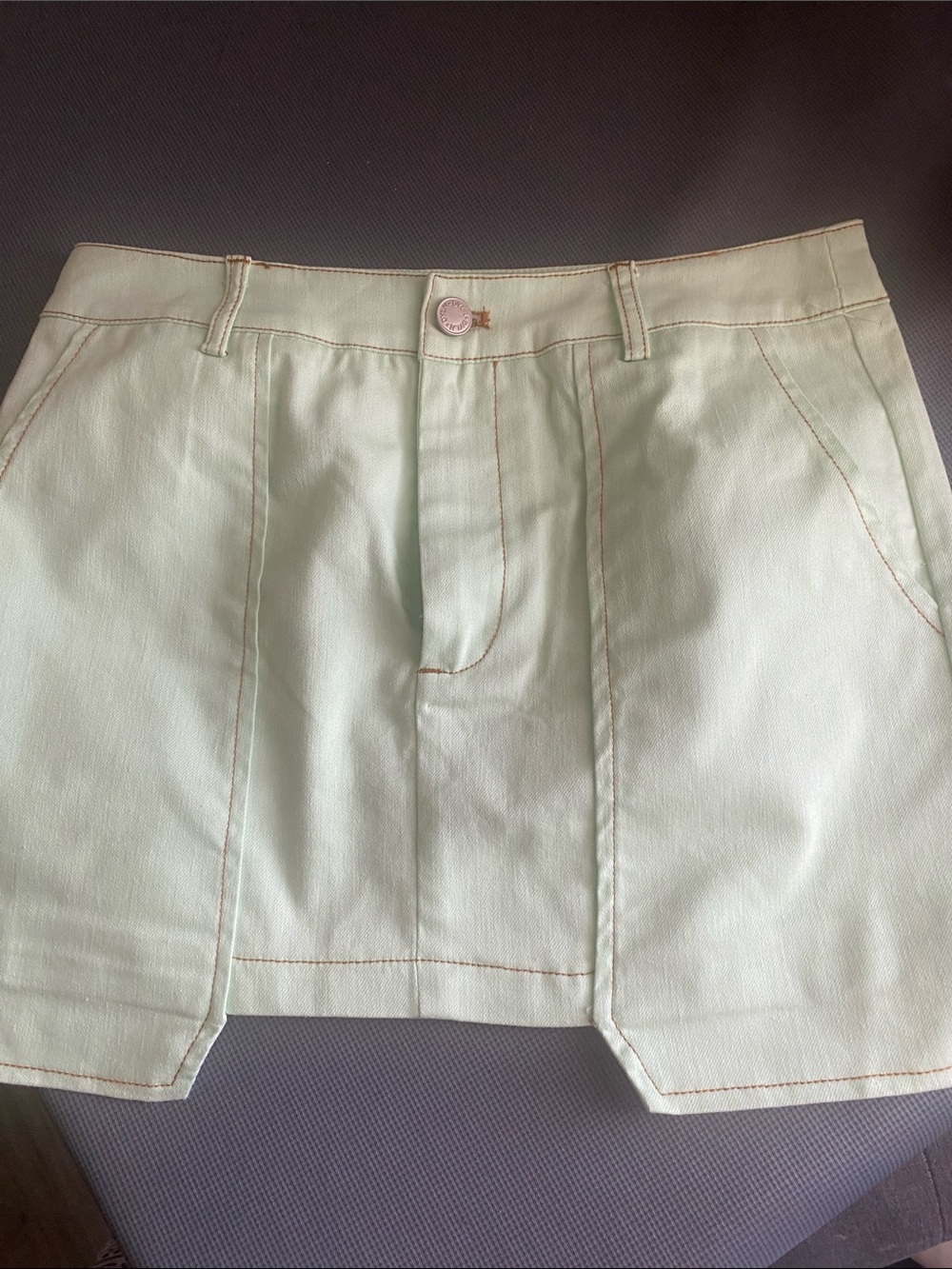 Women’s Mint Green skirt with Contrast Stitching